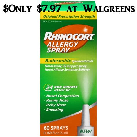Walgreens And Walmart Rhinocort Nasal Spray As Low As 797 Deal Mama