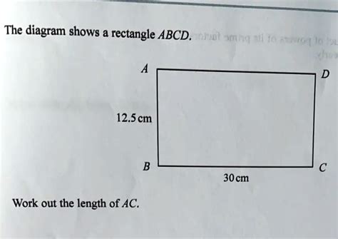 SOLVED The Diagram Shows A Rectangle ABCD 12 5cm B 30 Cm Work Out The