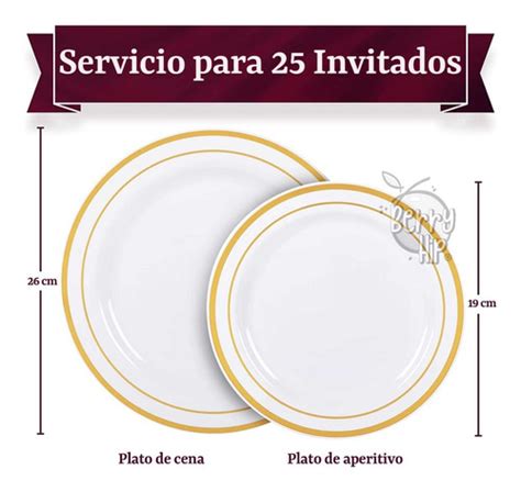 Platos Desechables Elegantes Pl Stico Vajilla Fiesta Pz Env O Gratis