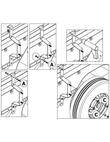 Support de roue de secours latéral entraxe 100 Support de roue