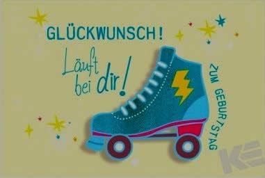 Kurt Eulzer Karte Zum Geburtstag Rollschuh Mit D Applikation