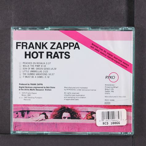 FRANK ZAPPA Hot Rats RYKO CD EBay
