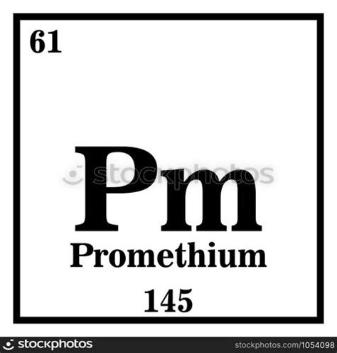 Promethium Periodic Table of the Elements Vector illustration eps 10 ...