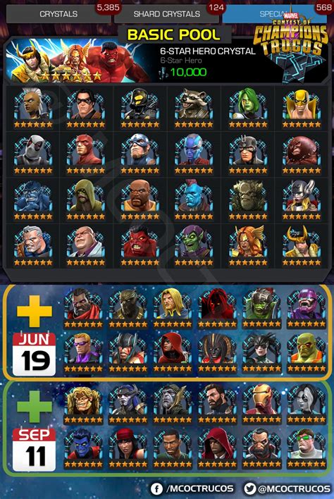 ⭐6 Star Base Pool Crystal Schedule ⏳📅 Rcontestofchampions