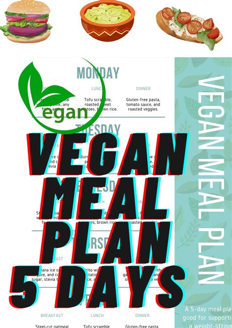 Vegan Meal Plan 5 Days Printable Fitness Weight Loss Fitness Journey