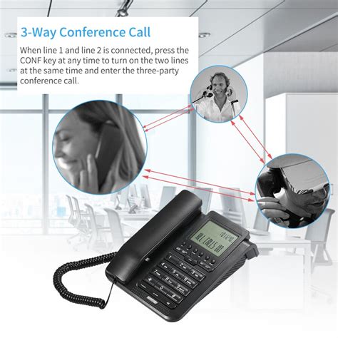 2-Line Digital Corded Telephone Desk Landline Phon... – Grandado