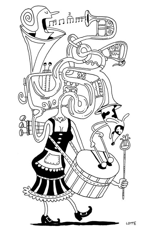 Bavarian Brass Band Music Charlotte Lotte Wagner Illustration