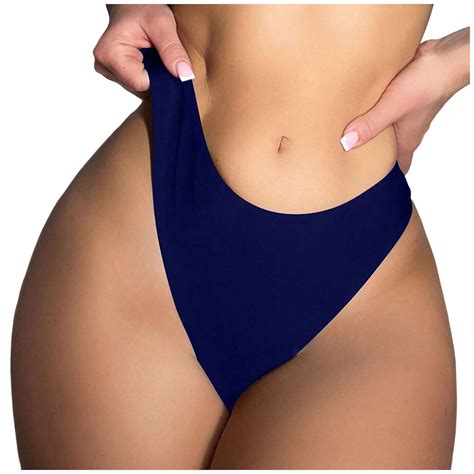 Gewsey Women Cheeky Bikini Bottoms Wave Swimsuit Swim Briefs Bathing Basic Suit Bottom Navy S