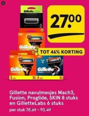 Gillette Navulmesjes Mach3 Fusion Proglide Skin 8 Stuks En