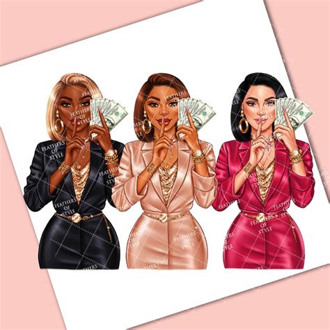 Lady Boss Clipart Boss Babe Clipart Money Girl Clipart Etsy