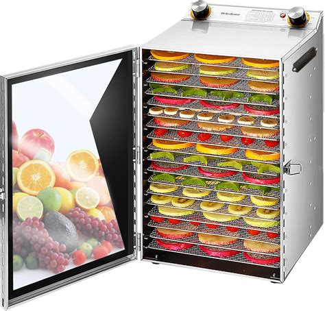 Iproods Food Dehydrator Machine 18 Stainless Steel Trays Time And Temperature Control Food Dryer