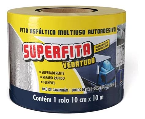 Fita Multiuso Asfáltica Veda Tudo 10cm Aluminizada Térmica