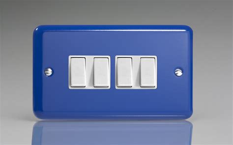 Varilight Lily Reflex Blue Gang A Or Way Rocker Switch Twin