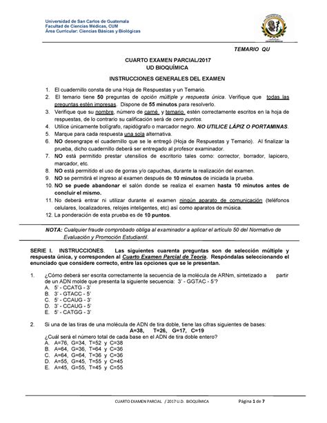 Examen De Muestra Pr Ctica Abril Preguntas Universidad De San