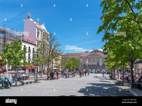 Plaza De Santa Ana Huertas District Madrid Spain Stock Photo Alamy