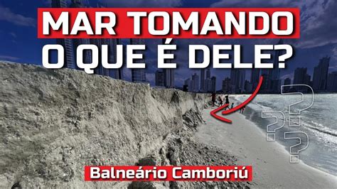 Barranco Gigante Na Praia De Balne Rio Cambori O Mar Tomando Oque