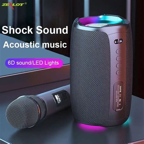 Zealot S61 Bluetooth Speaker Portable Speaker Double Bass Diaphragm Rgb Light Tws Tf Card Aux