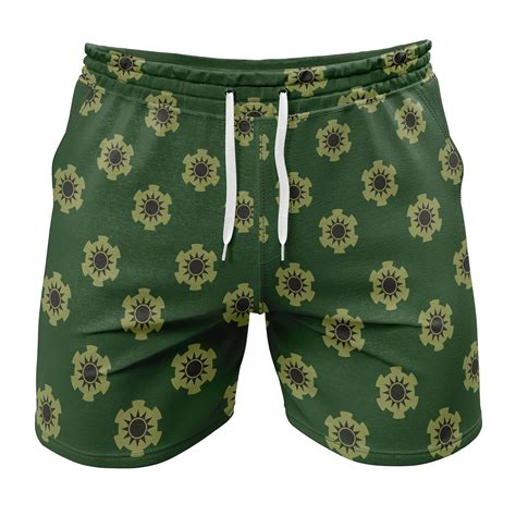 Zoro Wano pattern One Piece Gym Shorts - Anime Ape