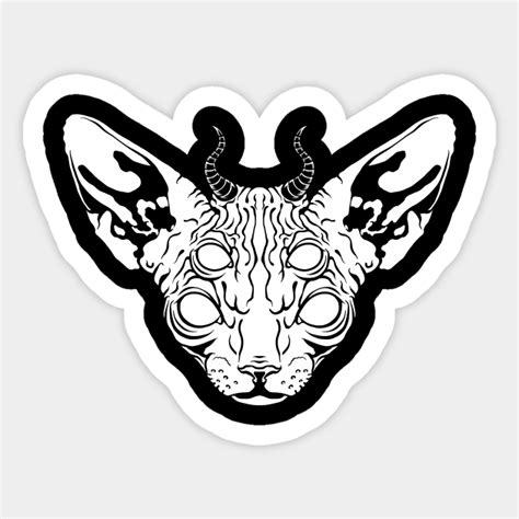Demon Pussy Sphynx Cat Sticker TeePublic