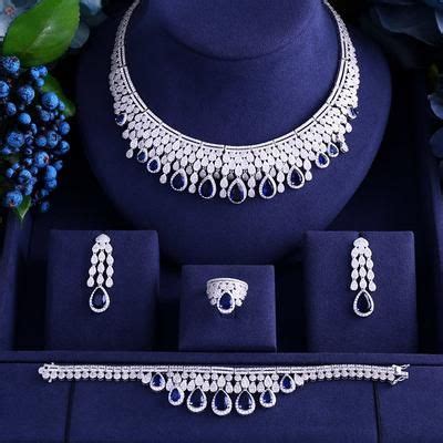 Janekelly Luxury Cubic Zirconia Necklace Bracelet Earrings And Ring