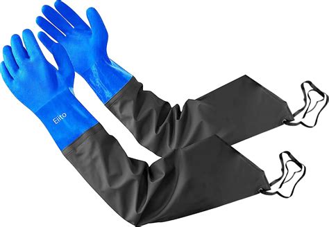 Eiito Drain Cleaning Glovespond Gloveslong Rubber Gloveswaterproof Gloves Elbow