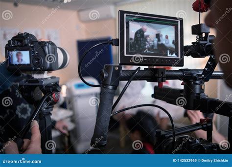 Video Cameras on the Set, Backstage Movie Scenes Stock Image - Image of background, industry ...