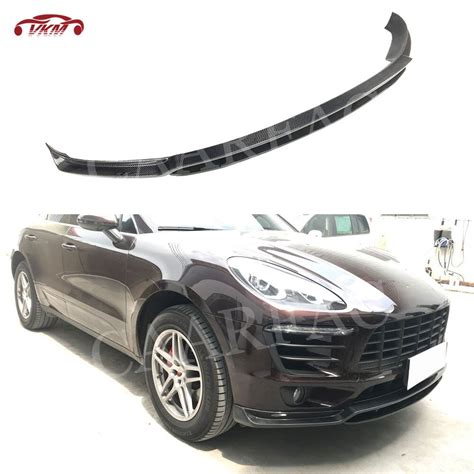 Carbon Fiber Front Bumper Lip Spoiler Body Kit For Porsche Macan