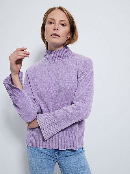 Lilac Sparkle Wavy Knitted Jumper Women George At Asda