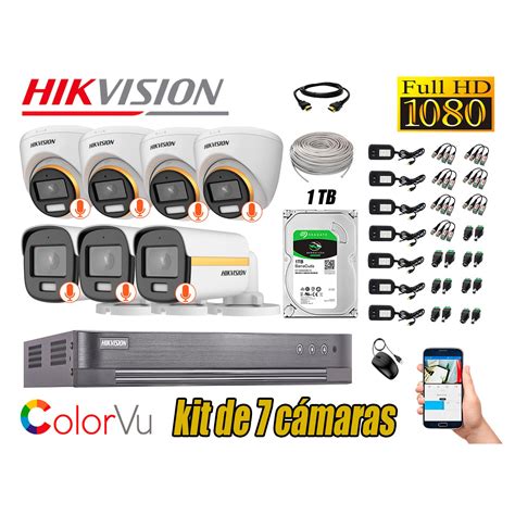 Ripley Hikvision C Maras Seguridad Kit Full Hd Colorvu Vision