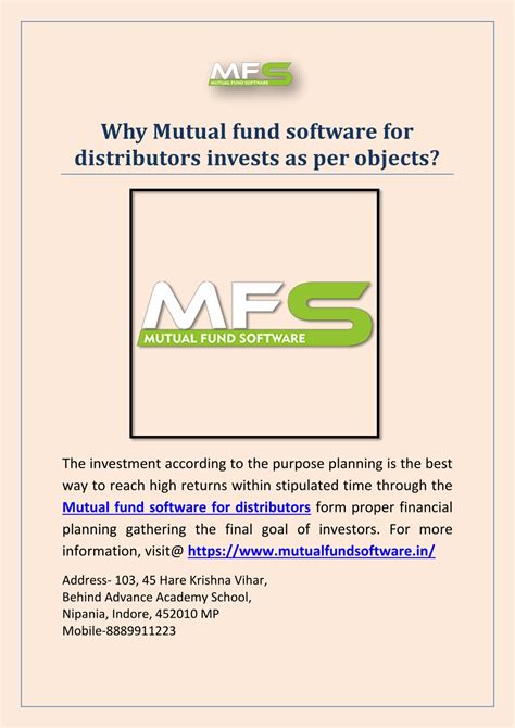 Ppt Why Mutual Fund Software For Distributors Invests As Per Objects