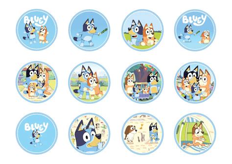 Bluey Birthday Cupcake Toppers