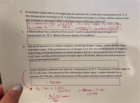 Solved A Container Holds Ml Of Oxygen Gas At A Chegg