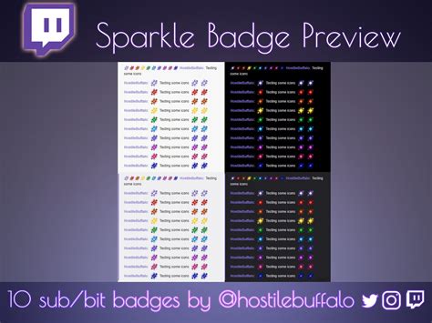 Sparkle Twitch Badges Sub Or Bit Badges Etsy