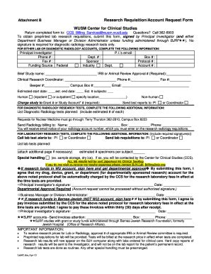 Fillable Online Ccs Wustl Attachment B Research Requisitionaccount