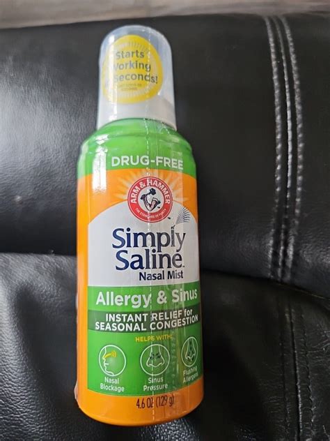 Simply Saline Nasal Mist Allergy And Sinus Drug Free Exp 082025 New Free