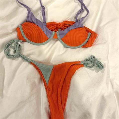 Cutest Bright Color Bikini Orange Green Purple For Depop
