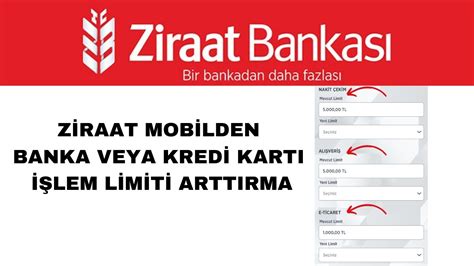 Ziraat Mobil Den Banka Kart Ve Kredi Kart Limiti Artt Rma Veya