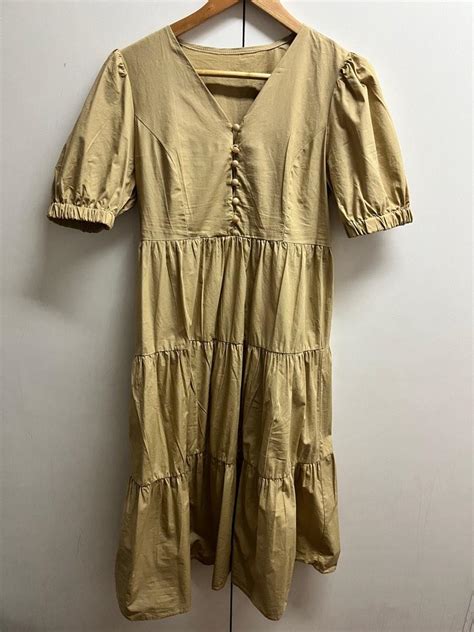 Nude Babydoll Maxi Dress Women S Fashion Dresses Sets Dresses On Carousell