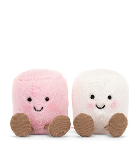 Jellycat Amuseable Pink And White Plush Marshmallows 9cm Harrods Uk