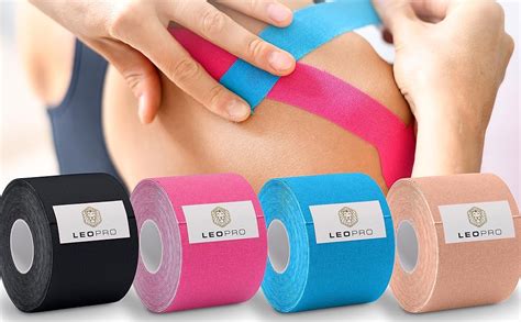 LEO PRO Kinesiologie Tape 5m X 5cm Rolle Verschiedene Farben 2er