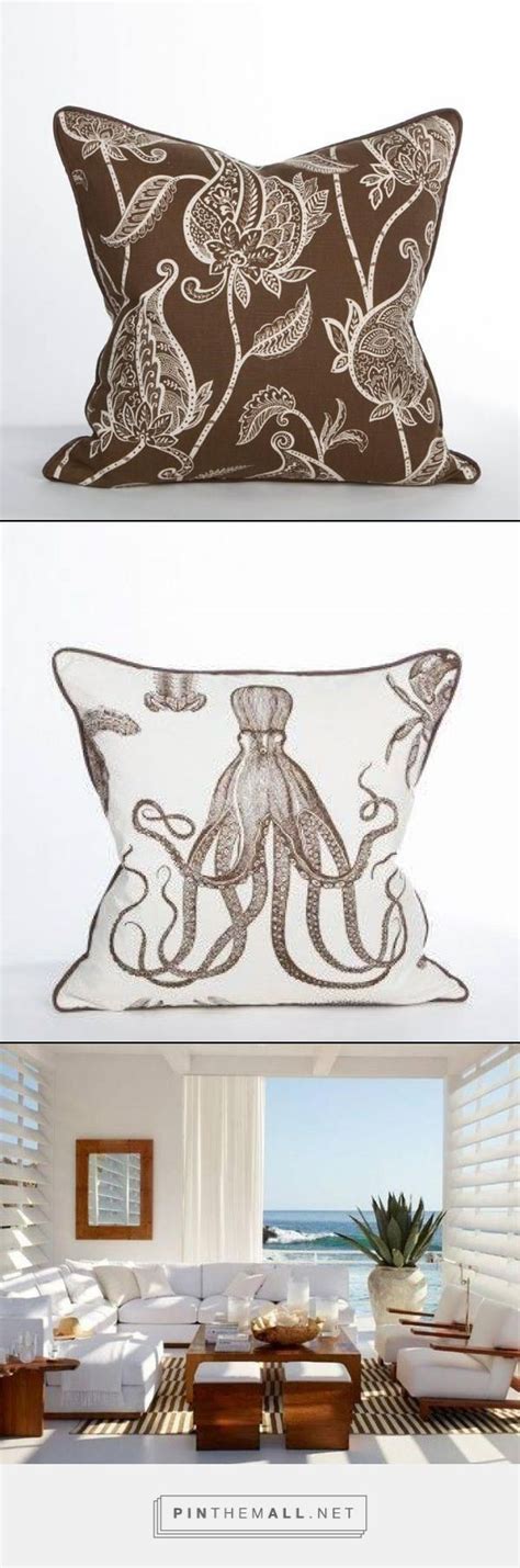 Two Pillows With An Octopus Design On Them