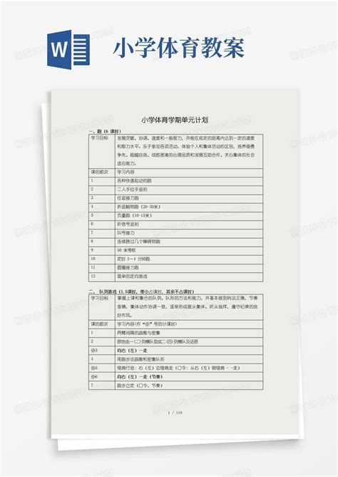 简洁的小学体育教案全集全部word模板下载编号lbzwkwjl熊猫办公