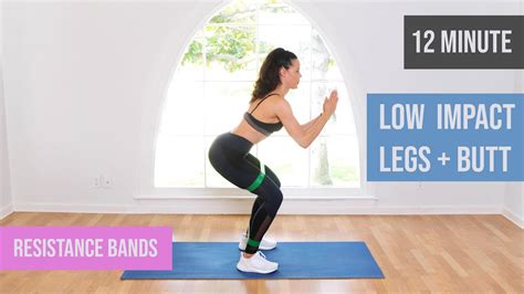 10 MIN LOW IMPACT LEGS BUTT Home Workout With Resistance Bands HIP