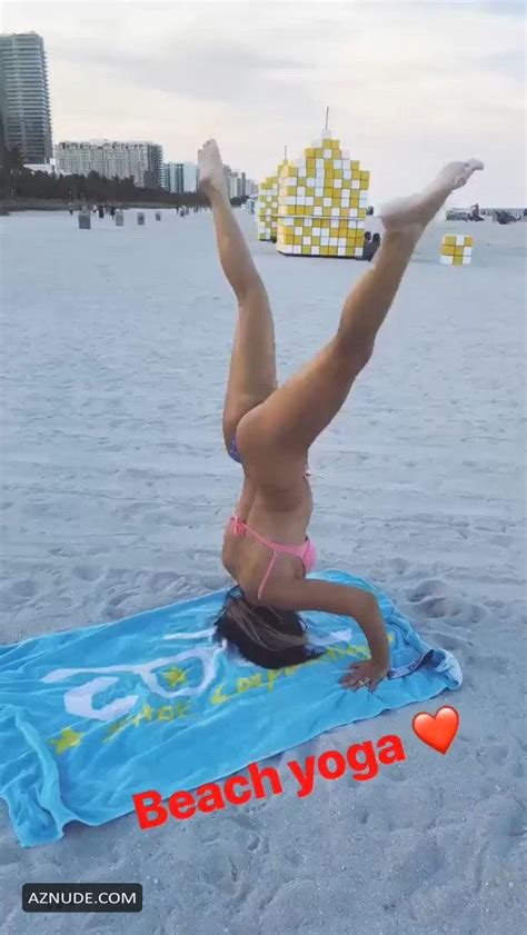 Claudia Romani Sexy In A Tiny Pink Blue Bikini Aznude