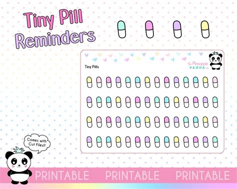 PRINTABLE Tiny Pills Planner Stickers Hobo Weeks Hobonichi Bullet