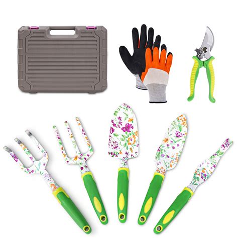 SUNOYAR Garden Tool Set, Stainless Steel Garden Tool Set with Non-Slip ...