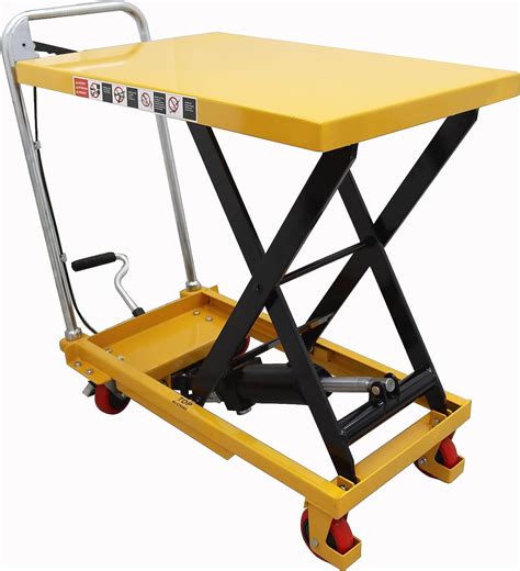 Eqcotwea Hydraulic Scissor Lift Table Cart With Wheels 330lbs