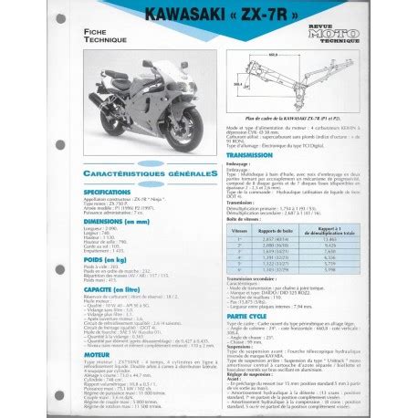 KAWASAKI ZX 7R De 1996 Et 1997 Fiche RMT