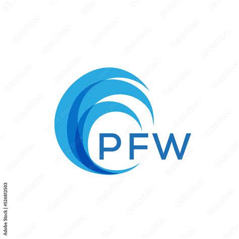 PFW letter logo. PFW blue image on white background. PFW Monogram logo ...