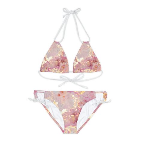 Pinky Gold Summer Bikini Set Strappy Bikini Set AOP Etsy